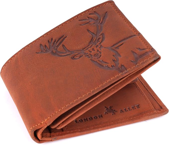 LONDON ALLEY Elk Vintage Tan Men's Leather Wallet