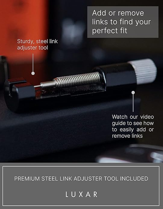 LUXAR Men's Titanium Link Bracelet | Solid Titanium Adjustable Bracelet Designed for Men | Explore The World of Luxar