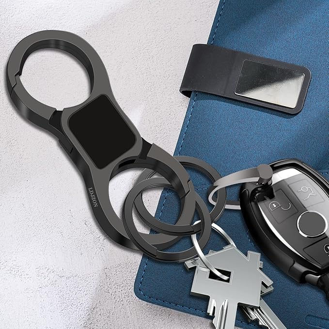 Key Chain Quick Release Spring with 4 Key Rings Car Keychain for Men and Women