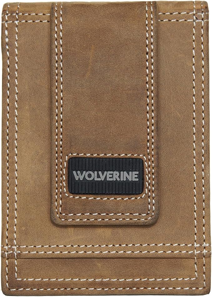 WOLVERINE Men's Slim Wallet | Card Case | Money Clip | RFID Protection | ID Window | Rugged | Leather | Canvas