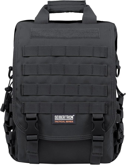 Seibertron Waterproof Molle Tactical 15.6"(inch) Laptop Sling Bag Backpack Black