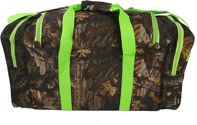 "E-Z Roll" 30" Tree Camouflage Duffel Bag/Sports Bag/Outdoor Bag/Travel Bag (Lime Trim)
