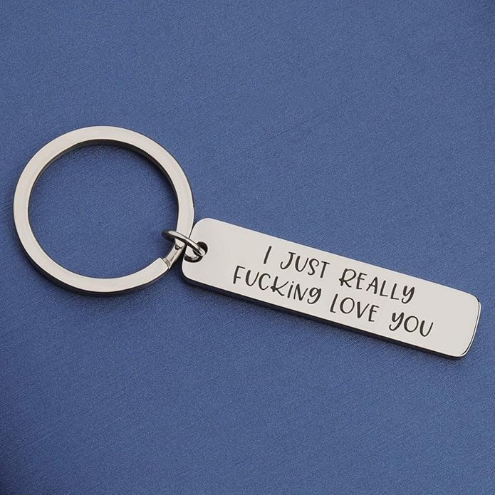 FUTOP I Just Really Fucking Love You Keychain for Boyfriend, Girlfriend Long Distance Gift