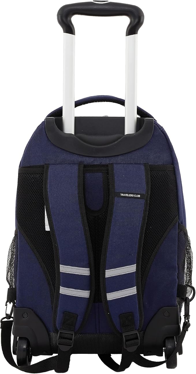Travelers Club Rolling Backpack, Midnight Blue, 20 Inch with Laptop Compartment