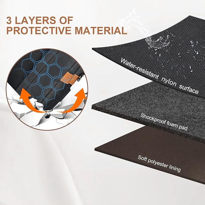 ESTARER 3 In 1 Laptop Bag for Men, 17-17.3 Inch Laptop Backpack Computer Satchel Bag for Work/Travel/Business, Convertible Briefcase Water resistant Nylon Messenger Backpack (Black)