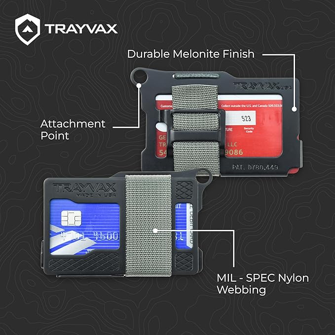 Trayvax Armored Summit Wallet, RFID Front Pocket Metal Credit Card Holder with Money Clip, Slim Minimalist Wallet for Men and Women