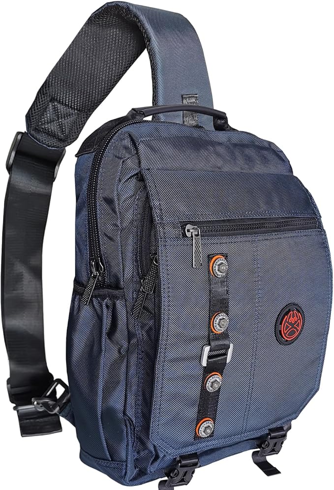 Large Sling Bag Laptop Backpack Cross Body Messenger Bag Shoulder Travel Rucksack (C- Blue)