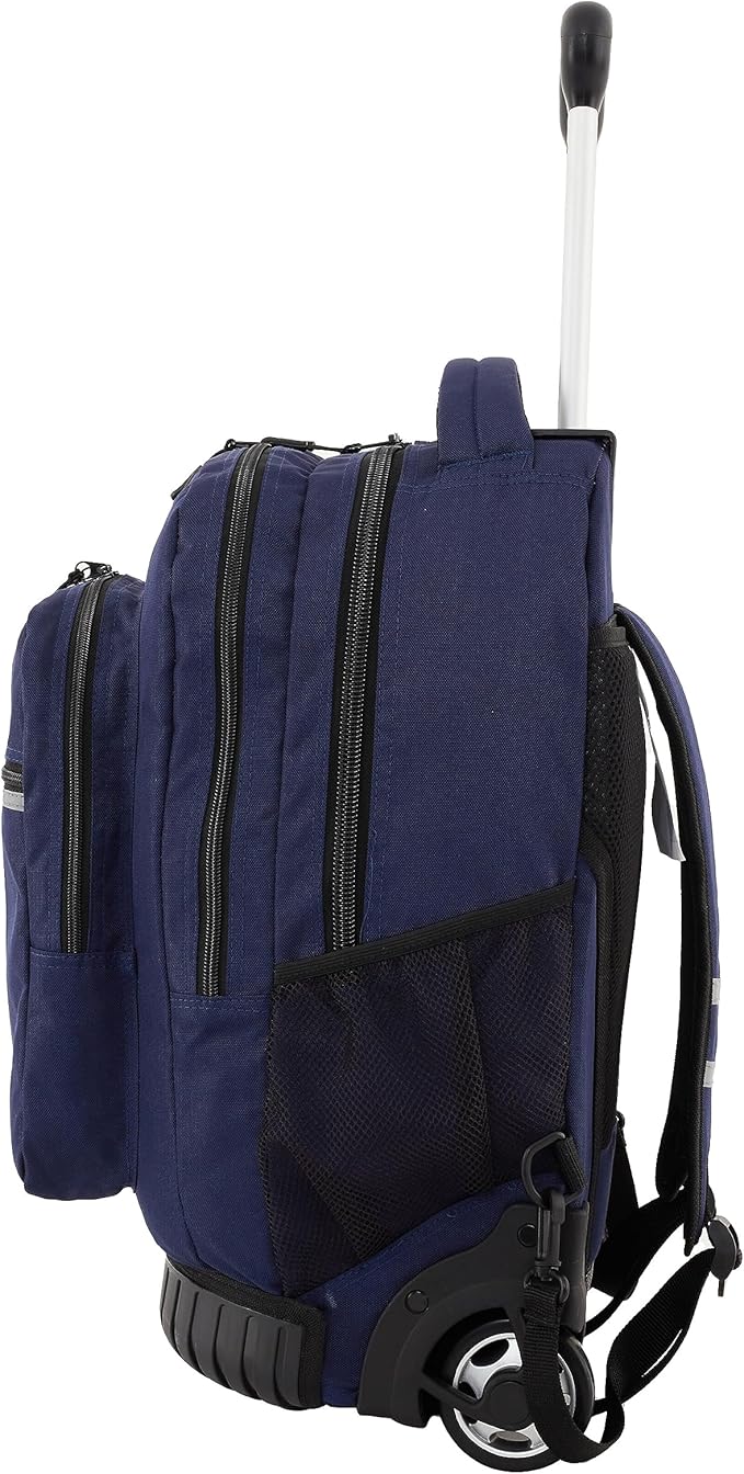 Travelers Club Rolling Backpack, Midnight Blue, 20 Inch with Laptop Compartment