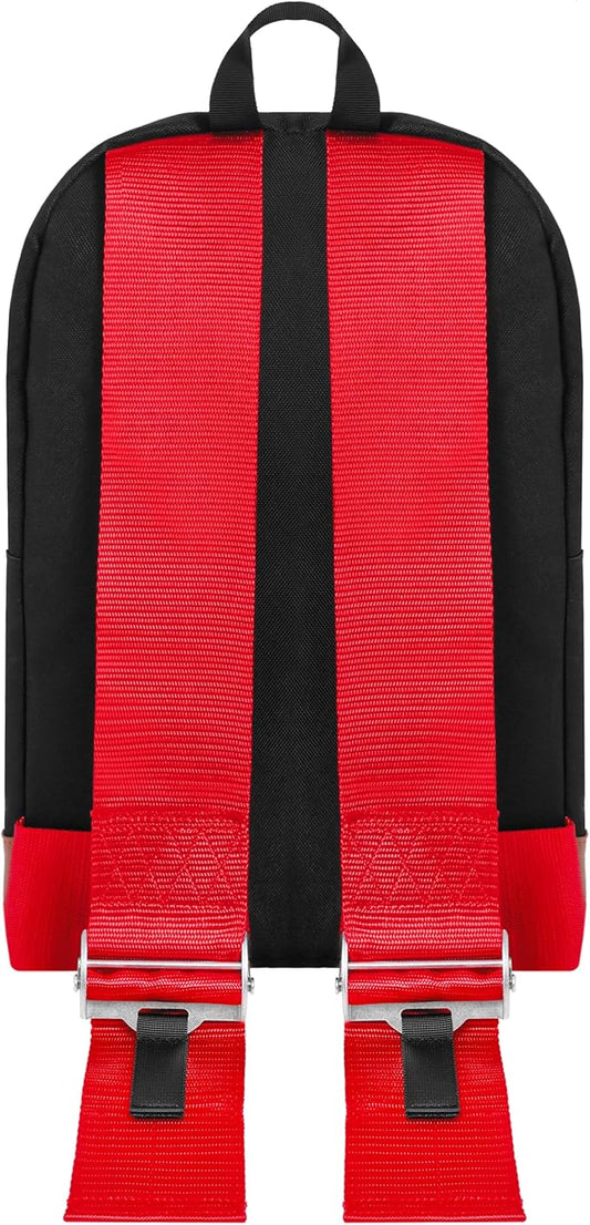 Bride Racing Backpack Brown Bottom with Harness Straps (Red Strap)