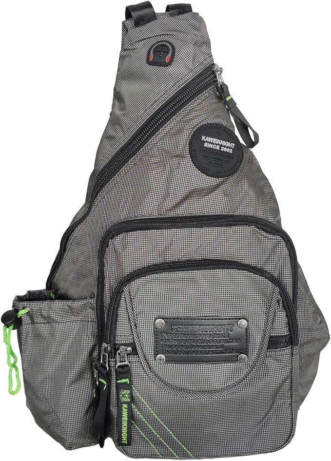 Large Sling Bag Tablet Backpack Cross Body Shoulder Bag Travel Rucksack Gray