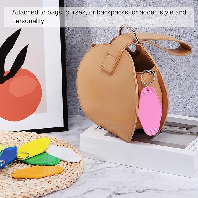 PATIKIL Vintage Motel Keychain, Blank Hotel Keychains Rhombus Retro Key Tag for Backpack Luggage Labels Tags