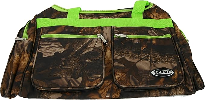"E-Z Roll" 30" Tree Camouflage Duffel Bag/Sports Bag/Outdoor Bag/Travel Bag (Lime Trim)