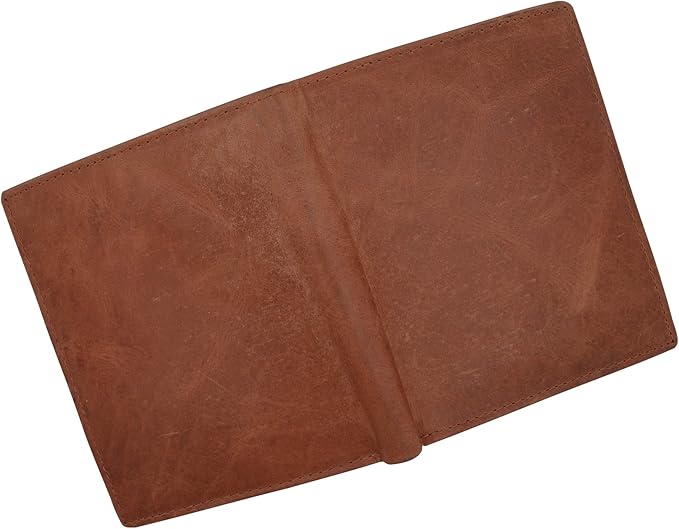 RFID Blocking Bifold Hipster Credit Card Wallet Premium Lambskin Leather (Antique)