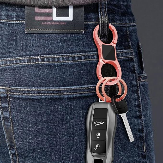 Key Chain Quick Release Spring 2 Pack with 4 Key Rings Heavy Duty Keychain Organizer for Men and Women