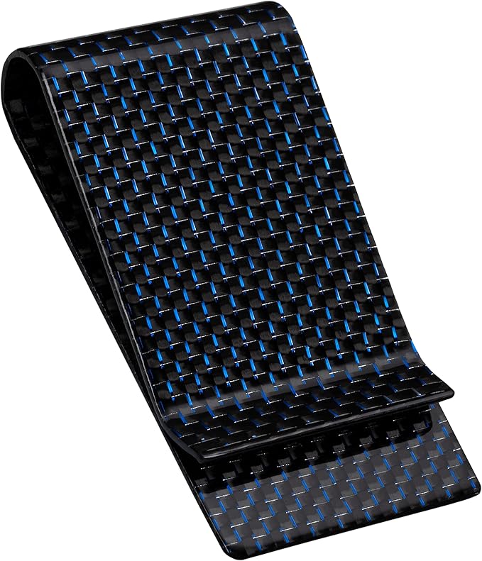 SERMAN BRANDS Carbon Fiber Money Clip for Men – Slim RFID Money Clip Wallet, Minimalist Front Pocket EDC Wallet Cash Holder & Credit Card Holder -100% Real Carbon Fiber Wallet