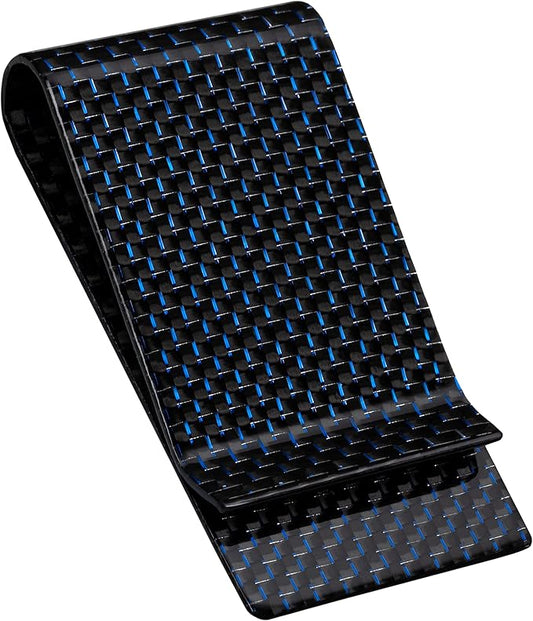 SERMAN BRANDS Carbon Fiber Money Clip for Men – Slim RFID Money Clip Wallet, Minimalist Front Pocket EDC Wallet Cash Holder & Credit Card Holder -100% Real Carbon Fiber Wallet