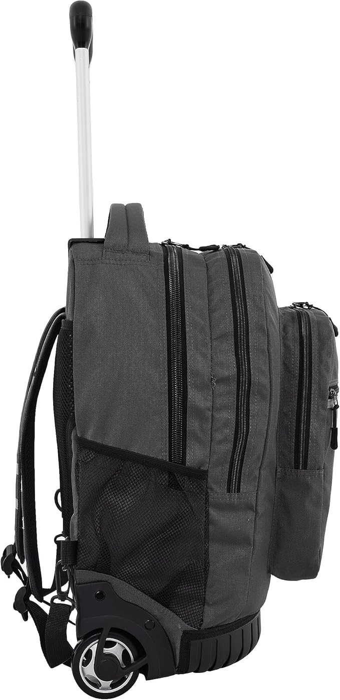 Travelers Club Rolling Backpack, Forged Iron, 20 Inch with Laptop Compartment