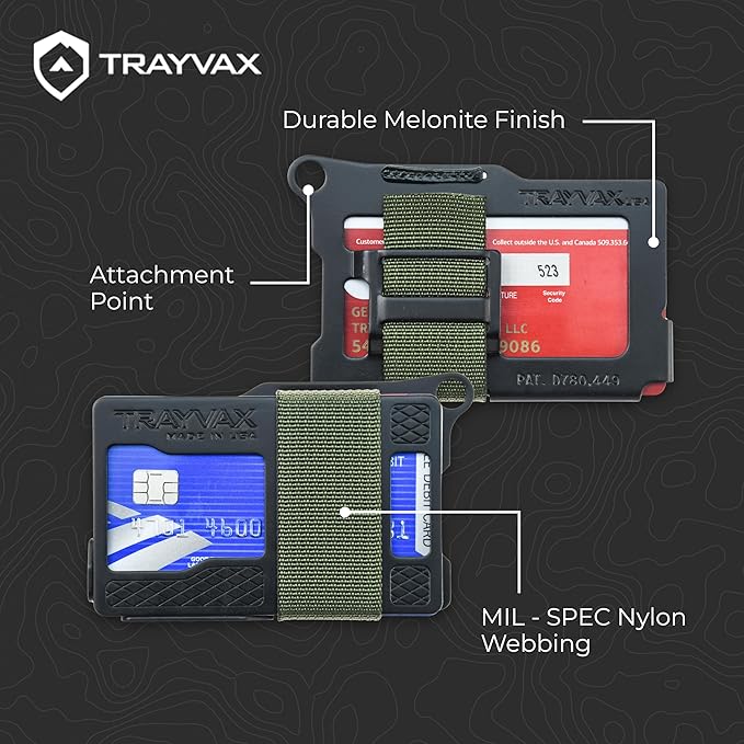 Trayvax Armored Summit Wallet, RFID Front Pocket Metal Credit Card Holder with Money Clip, Slim Minimalist Wallet for Men and Women
