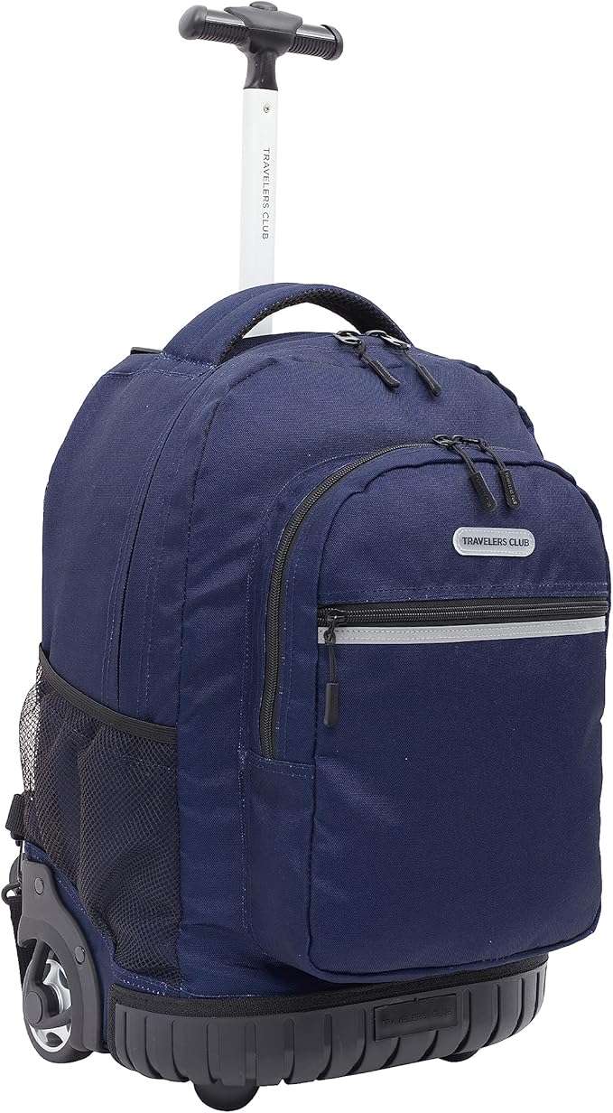 Travelers Club Rolling Backpack, Midnight Blue, 18 Inch