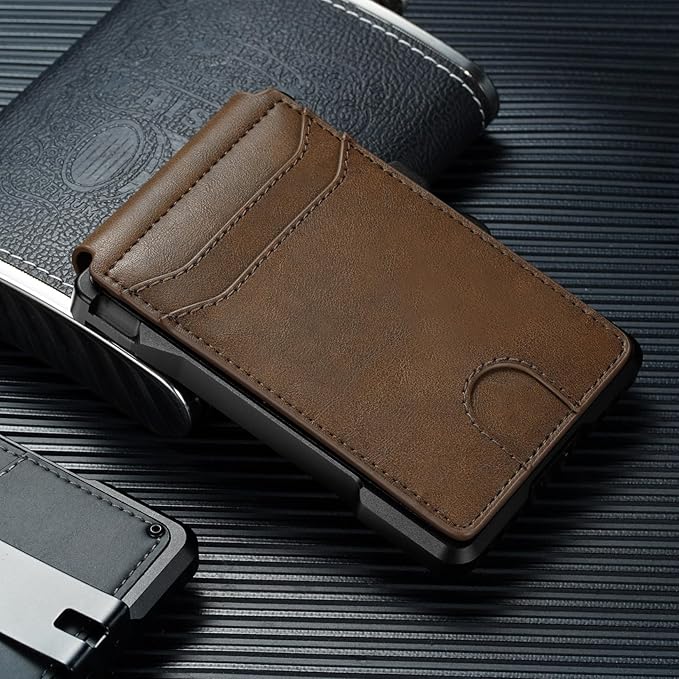 furid Smart Wallet For Men Slim: Rfid Minimalist Pop Up Wallets with Money Clip Metal Credit Card Holder - Gifts for Husband Father at Birthday Anniversary