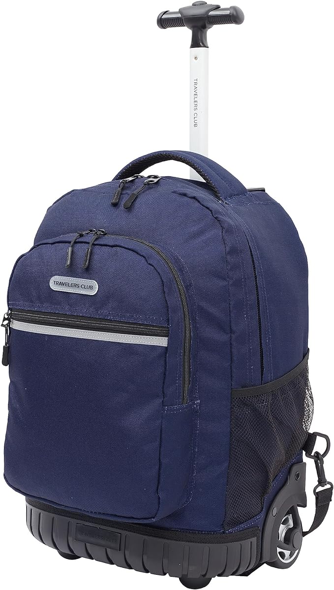Travelers Club Rolling Backpack, Midnight Blue, 18 Inch