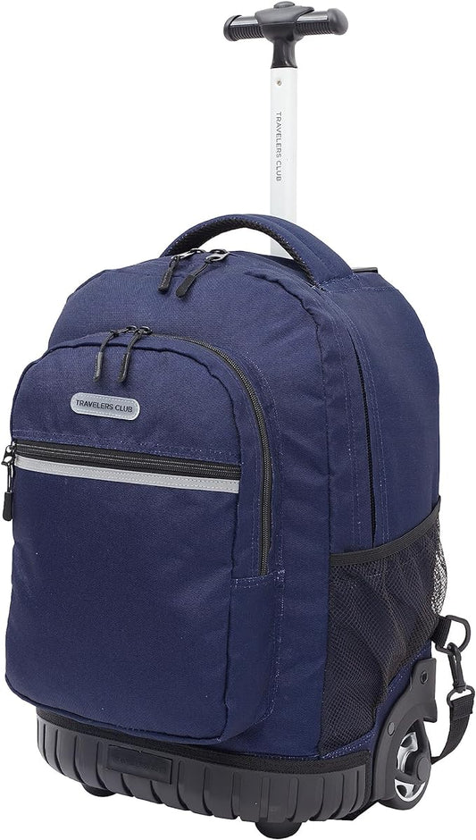 Travelers Club Rolling Backpack, Midnight Blue, 18 Inch