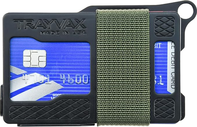 Trayvax Armored Summit Wallet, RFID Front Pocket Metal Credit Card Holder with Money Clip, Slim Minimalist Wallet for Men and Women