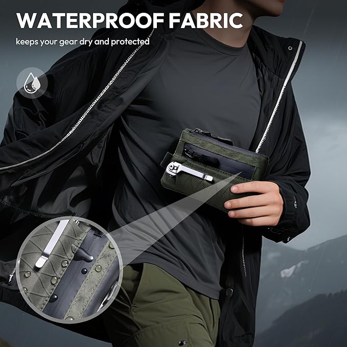 Keymarx EDC Pouch RFID Blocking Tactical Zipper Wallet, Waterproof Wallet for Men (Holds 1–12 Cards)