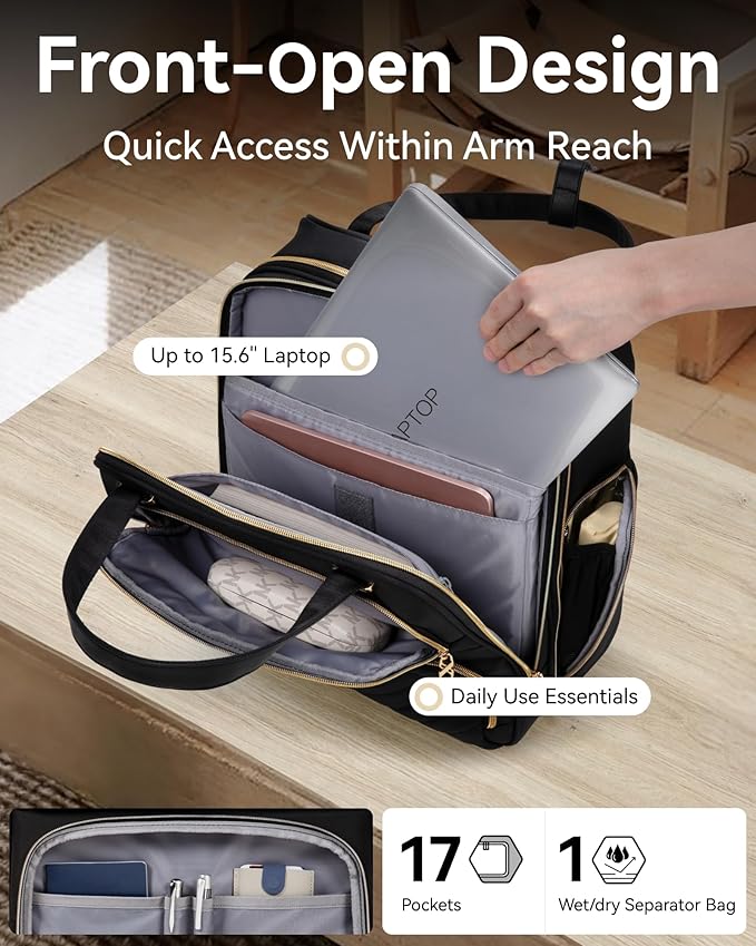 LUGGEX Underseat Carry On Luggage with Wheels, Stylish Lightweight Under Seat Luggage, Soft Sided Personal Item Suitcase for Short Trip (All Black, 16 Inch)