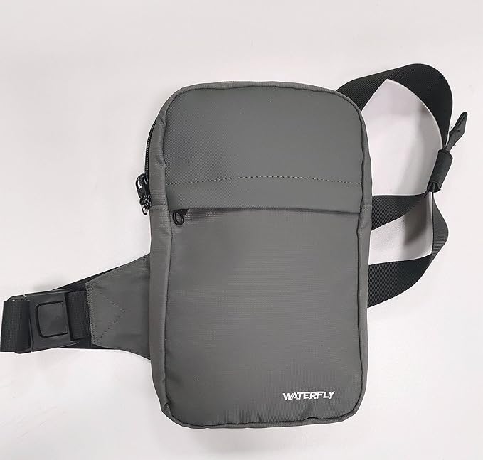WATERFLY Mini Sling Crossbody Bag: Dual Pocket Small Shoulder Bag Lightweight Casual Phone Chest Bag Daypack for Travel
