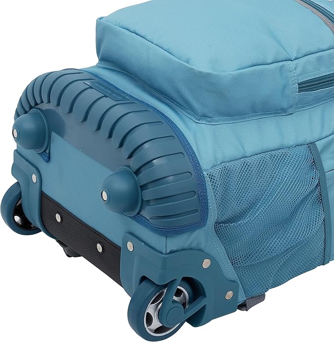 Travelers Club Rolling Backpack, Aqua, 18 Inch