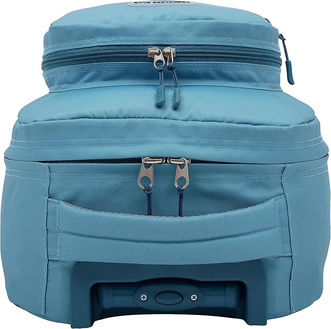 Travelers Club Rolling Backpack, Aqua, 18 Inch