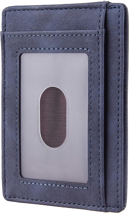 Travelambo Slim Wallet Front Pocket Minimalist Leather RFID Blocking Medium Size