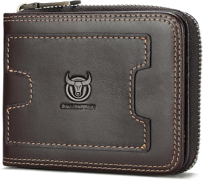 LUKZIJAES Genuine Leather Wallet for Men (#15-Coffee)