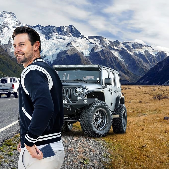 Leather Wallet for Men with RFID Blocking in Mountain Sky Blue