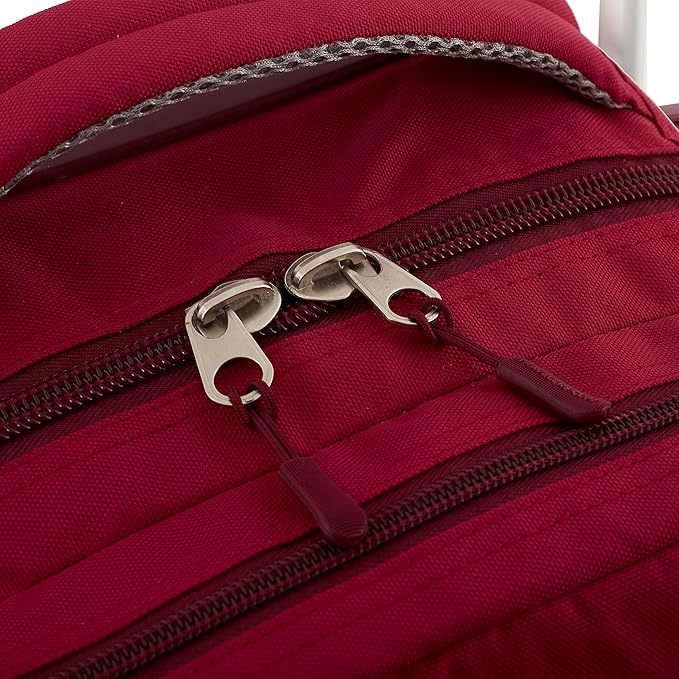 Travelers Club Rolling Backpack, Red, 20 Inch with Laptop Compartment