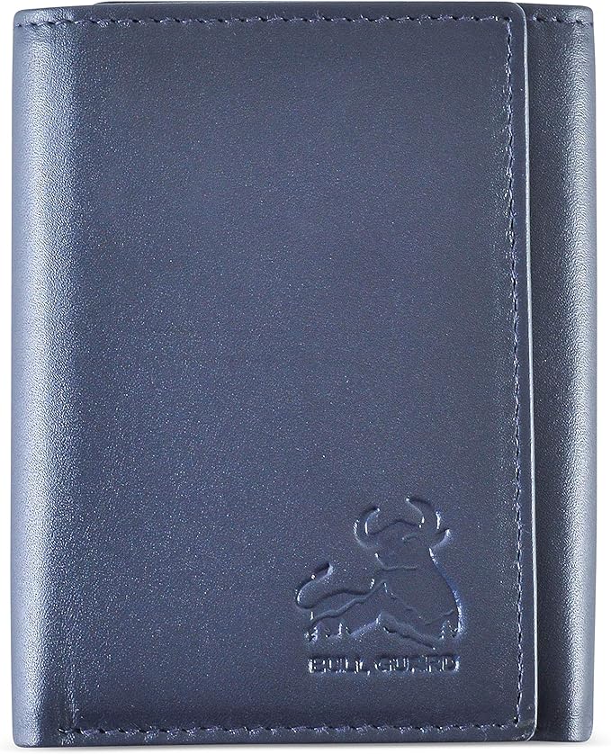 Leather Wallet for Men with RFID Blocking in Mountain Sky Blue