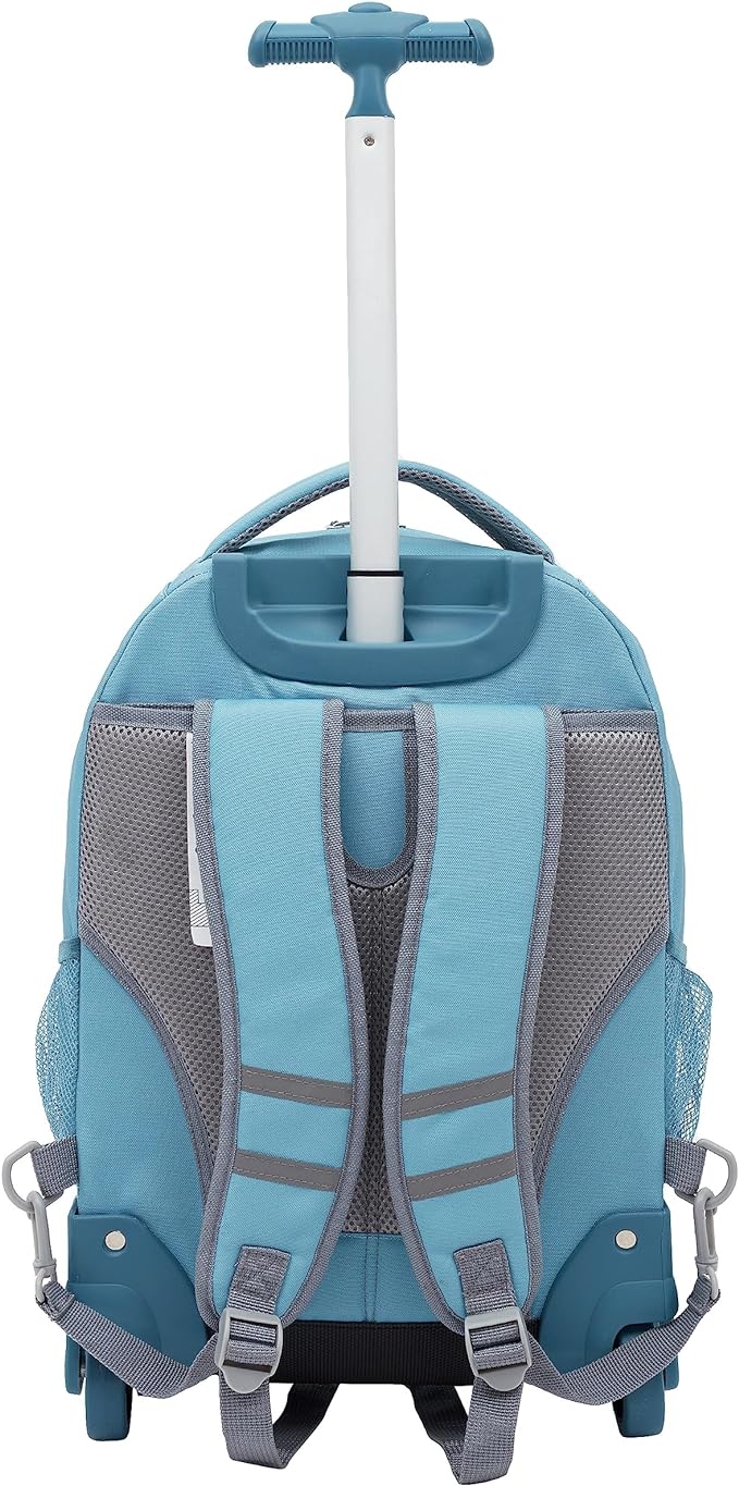Travelers Club Rolling Backpack, Aqua, 18 Inch