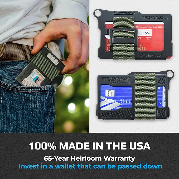 Trayvax Armored Summit Wallet, RFID Front Pocket Metal Credit Card Holder with Money Clip, Slim Minimalist Wallet for Men and Women