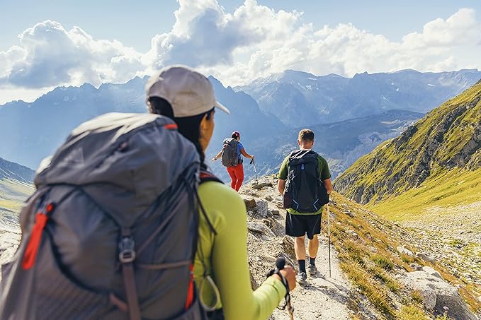 Gregory Facet 45L Women's Ultralight Backpacking Pack with Freefloat Suspension, Aluminum Frame, Ventilated Backpanel, Medium, Sunset Grey