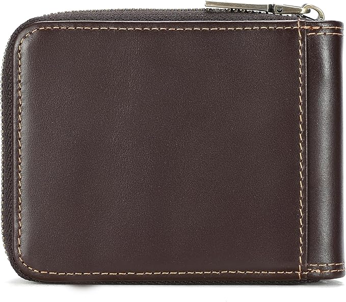 LUKZIJAES Genuine Leather Wallet for Men (#15-Coffee)