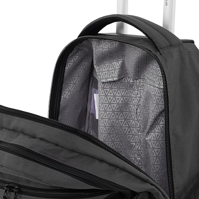 Travelers Club Rolling Backpack, Forged Iron, 20 Inch with Laptop Compartment