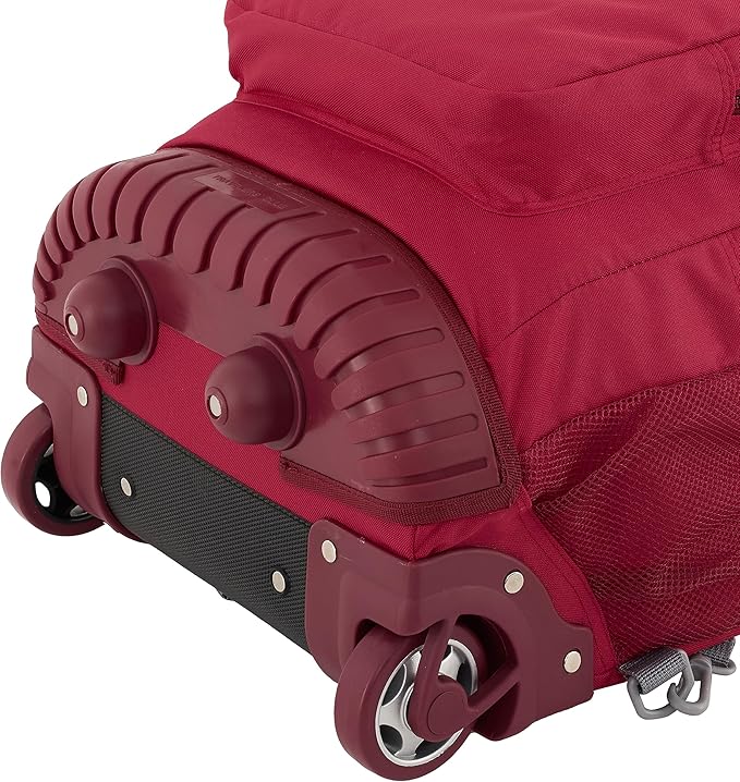 Travelers Club Rolling Backpack, Red, 20 Inch with Laptop Compartment