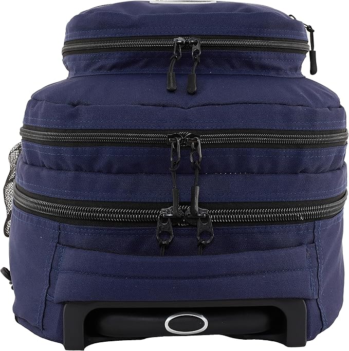 Travelers Club Rolling Backpack, Midnight Blue, 20 Inch with Laptop Compartment