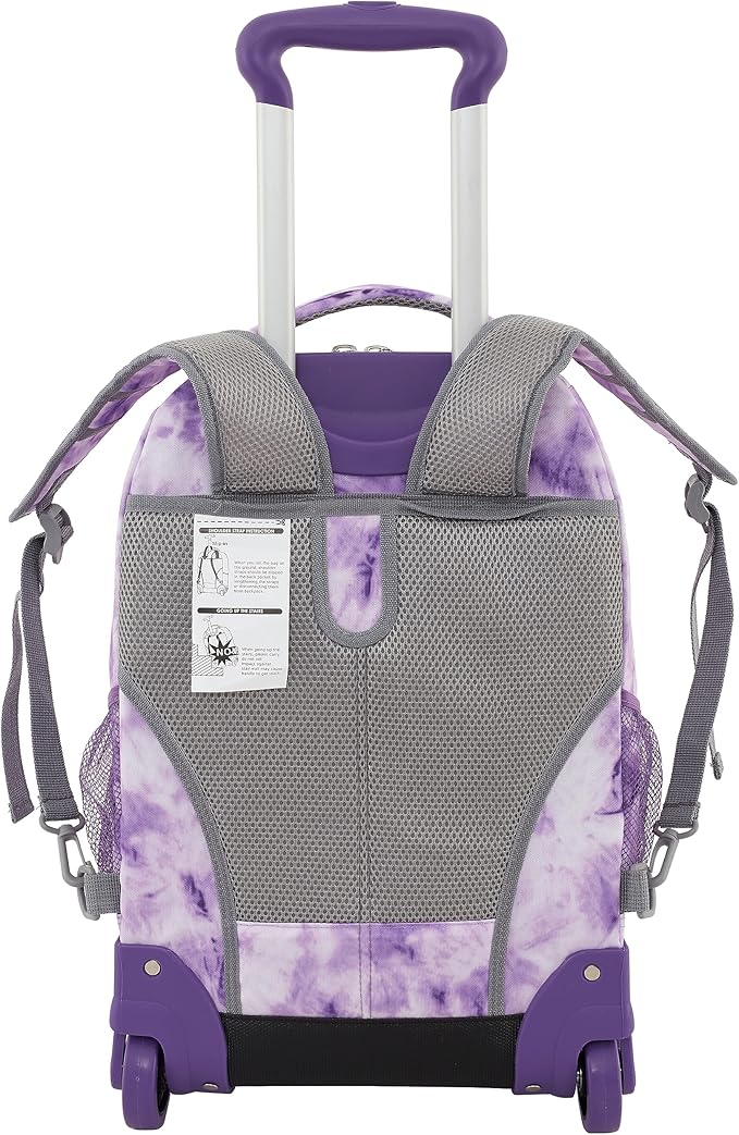 Travelers Club Rolling Backpack, Purple tie, 20 Inch with Laptop Compartment