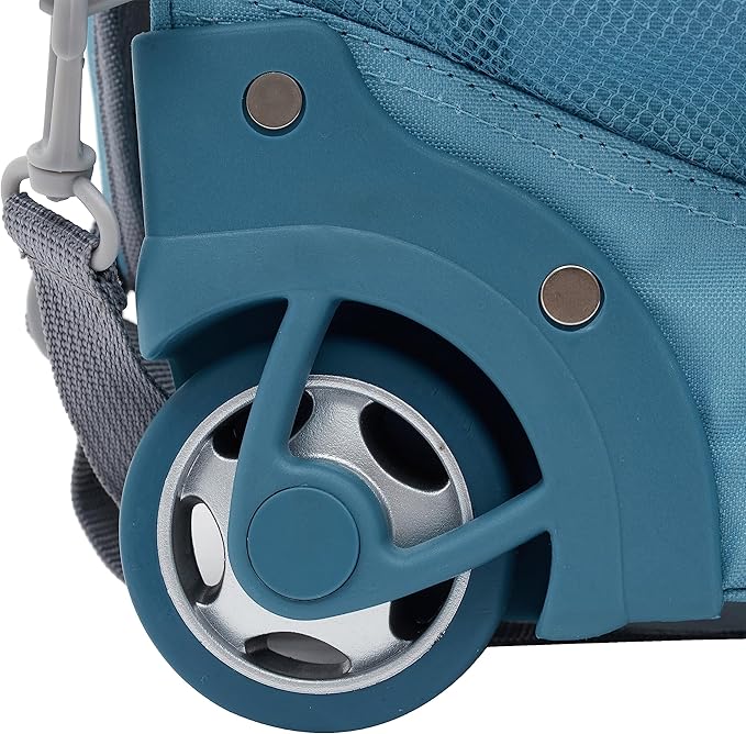 Travelers Club Rolling Backpack, Aqua, 18 Inch