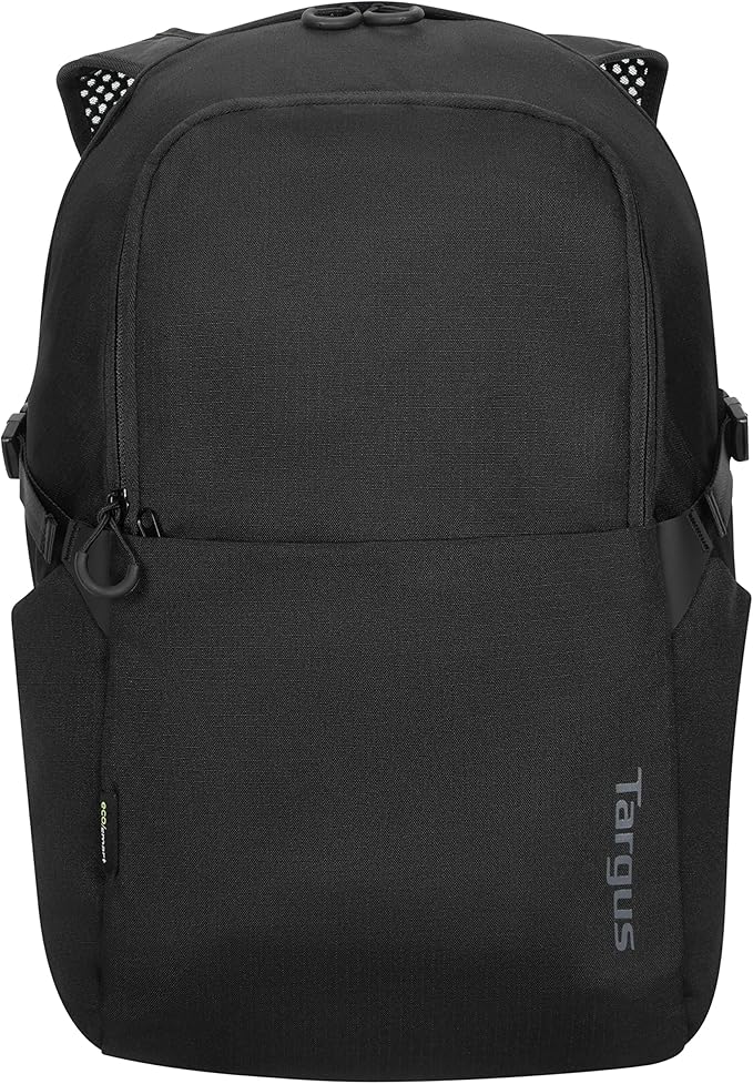Targus Laptop Backpack Zero Waste EcoSmart Work Travel Backpack for Men Women Eco Friendly with Laptop Protection Made From 20 Recycled Water Bottles, Black (TBB641GL)
