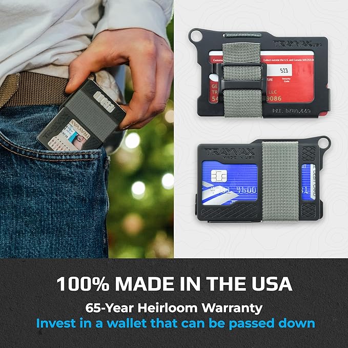Trayvax Armored Summit Wallet, RFID Front Pocket Metal Credit Card Holder with Money Clip, Slim Minimalist Wallet for Men and Women