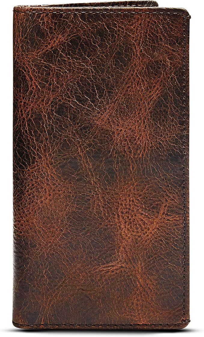 House of Jack Co. Jack Long Bifold Wallet for Men and Outdoorsmen, Full Grain Cowhide Leather Rodeo Wallet, Brown