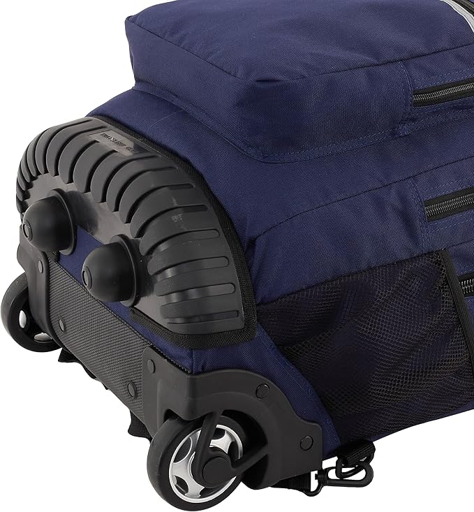 Travelers Club Rolling Backpack, Midnight Blue, 20 Inch with Laptop Compartment